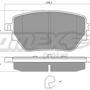 Oferta limitowana Zestaw klocków hamulcowych, hamulce tarczowe TOMEX BRAKES TX 12-08