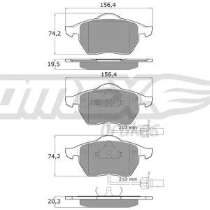 Ograniczona ilość Zestaw klocków hamulcowych, hamulce tarczowe TOMEX BRAKES TX 12-13
