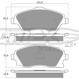 Zestaw klocków hamulcowych, hamulce tarczowe TOMEX BRAKES TX 12-19 Taniej