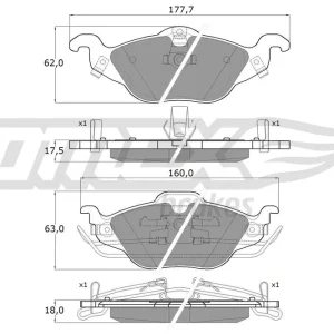 Zestaw klocków hamulcowych, hamulce tarczowe TOMEX BRAKES TX 12-21 Rabat
