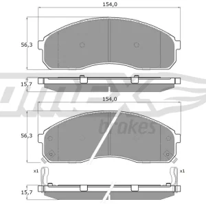 Obniżka ceny Zestaw klocków hamulcowych, hamulce tarczowe TOMEX BRAKES TX 12-42