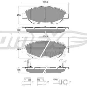 Darmowa dostawa Zestaw klocków hamulcowych, hamulce tarczowe TOMEX BRAKES TX 12-501