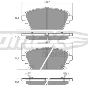 Oferta limitowana Zestaw klocków hamulcowych, hamulce tarczowe TOMEX BRAKES TX 12-63