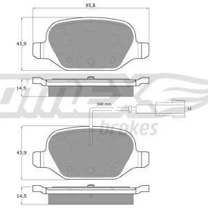 Zestaw klocków hamulcowych, hamulce tarczowe TOMEX BRAKES TX 12-702 Darmowy zwrot