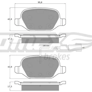 Zestaw klocków hamulcowych, hamulce tarczowe TOMEX BRAKES TX 12-703 Ekspresowa dostawa