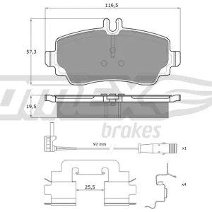 Zestaw klocków hamulcowych, hamulce tarczowe TOMEX BRAKES TX 12-751 Niska cena