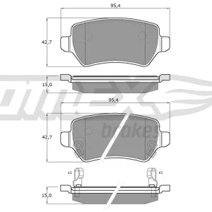 Zestaw klocków hamulcowych, hamulce tarczowe TOMEX BRAKES TX 12-97 Do wyczerpania zapasów
