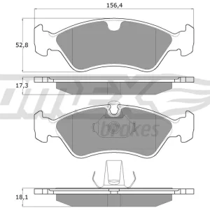 Hit cenowy Zestaw klocków hamulcowych, hamulce tarczowe TOMEX BRAKES TX 12-98