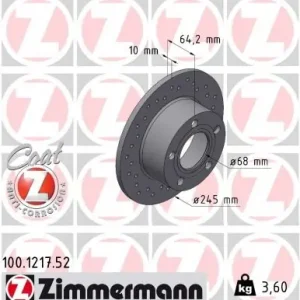 Tarcza hamulcowa ZIMMERMANN 100.1217.52 Ostatnie sztuki