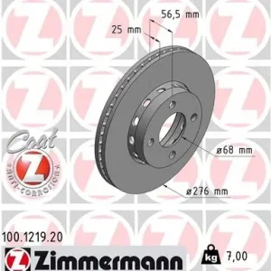 Tani Tarcza hamulcowa ZIMMERMANN 100.1219.20