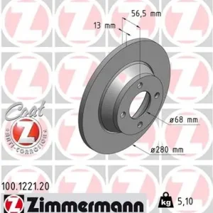 Tarcza hamulcowa ZIMMERMANN 100.1221.20 Cena promocyjna