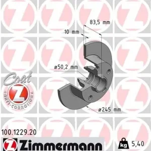Tarcza hamulcowa ZIMMERMANN 100.1229.20 Ostatnie sztuki