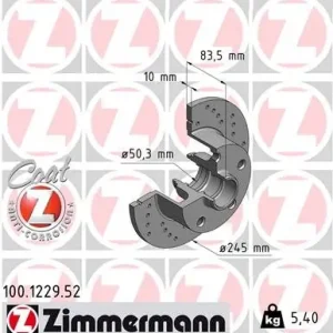 Ekspresowa dostawa Tarcza hamulcowa ZIMMERMANN 100.1229.52