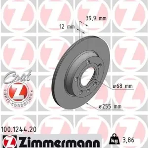 Zniżka Tarcza hamulcowa ZIMMERMANN 100.1244.20