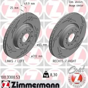 Darmowy zwrot Tarcza hamulcowa ZIMMERMANN 100.3300.53