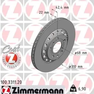 Hit cenowy Tarcza hamulcowa ZIMMERMANN 100.3311.20