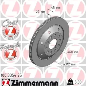 Cena promocyjna Tarcza hamulcowa ZIMMERMANN 100.3354.75