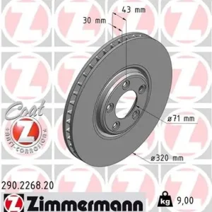 Ekspresowa dostawa Tarcza hamulcowa ZIMMERMANN 290.2268.20