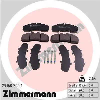 Zestaw klocków hamulcowych, hamulce tarczowe ZIMMERMANN 29160.200.1 Promocja