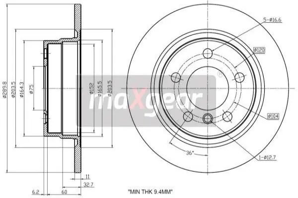 Ostatnie sztuki TARCZA HAM. BMW T. F20 10- 114-118