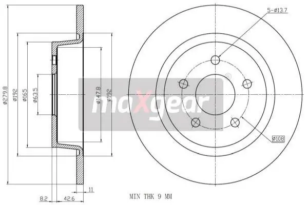 Premium TARCZA HAM. FORD T. C-MAX 10-/KUGA 13-