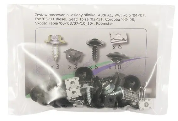 ZESTAW MOCOWANIA OSŁON SILNIKA AUDI , SEAT Do wyczerpania zapasów