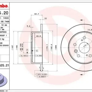 Dostępne od ręki TARCZA HAMULC. TOYOTA CAMRY 91-01 TYŁ