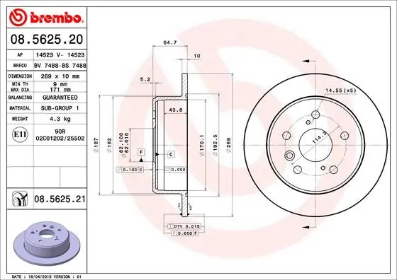 Dostępne od ręki TARCZA HAMULC. TOYOTA CAMRY 91-01 TYŁ