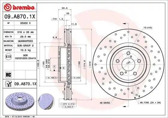 Darmowy zwrot TARCZA HAMULC. SUBARU LEGACY 05-
